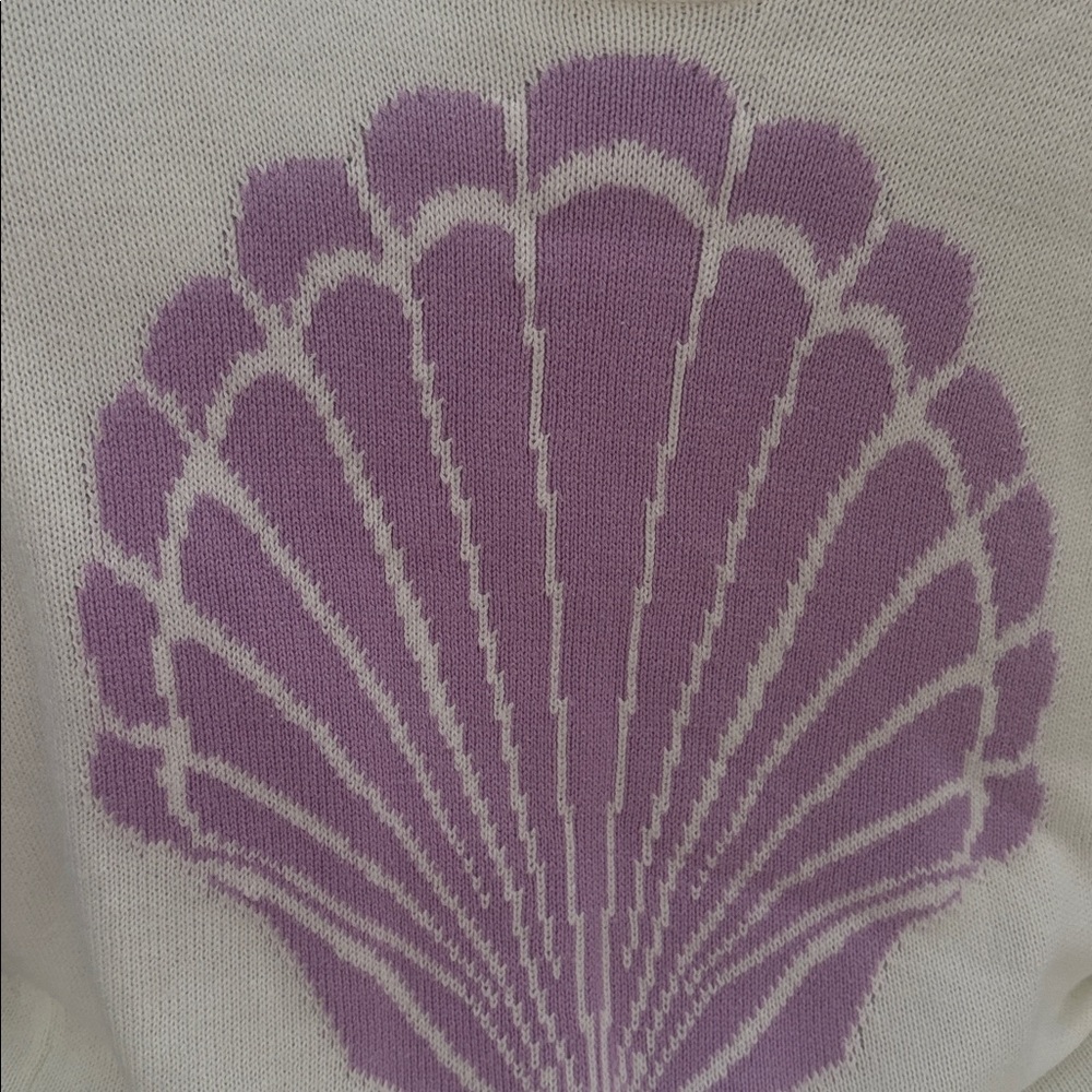 MUMU Cream Sweater with Purple Shell Design - Picture 5 of 6